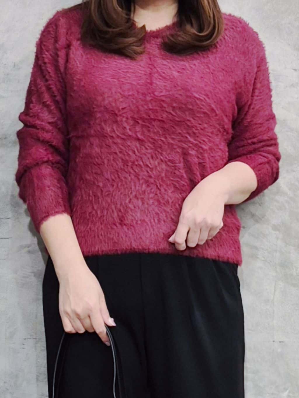ひさえさんの「THE SHOP TK｜【華やかで柔らか】ふわふわフェザーニット/洗える・前後2WAY」を使ったコーディネート