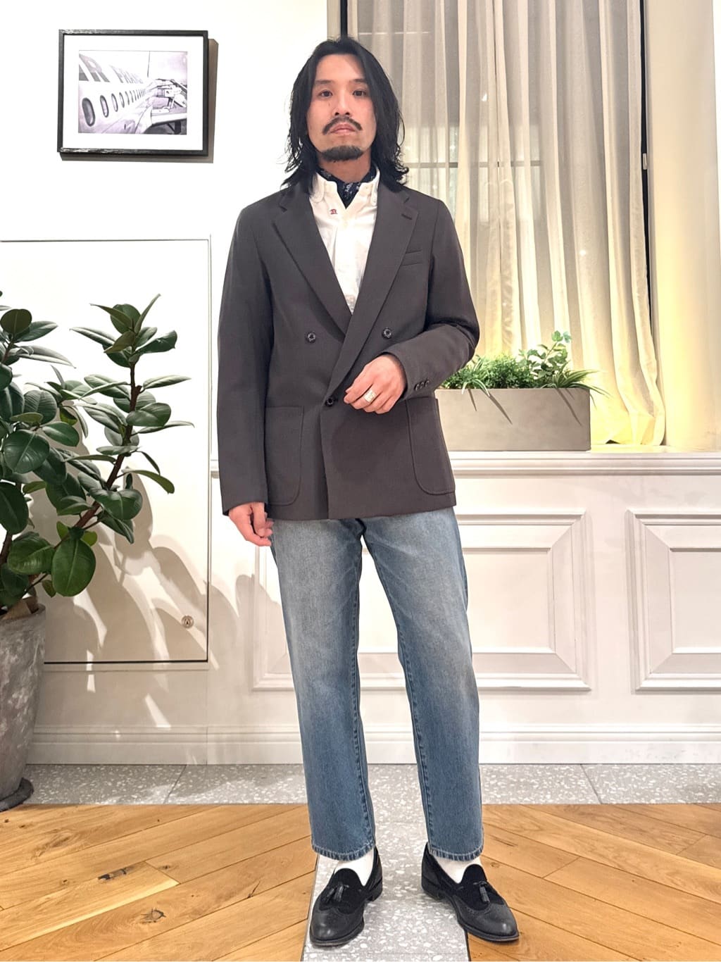 kawarataniさんの「DRESSTERIOR｜◆【セットアップ可】クリアーカルゼ コンフォータブル ダブルジャケット」を使ったコーディネート