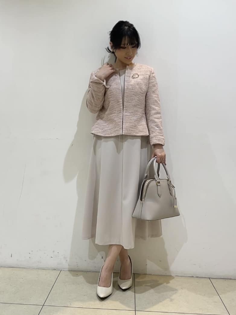 watanabeさんの「UNTITLED｜【きれいめ】ツイード ペプラムジャケット」を使ったコーディネート