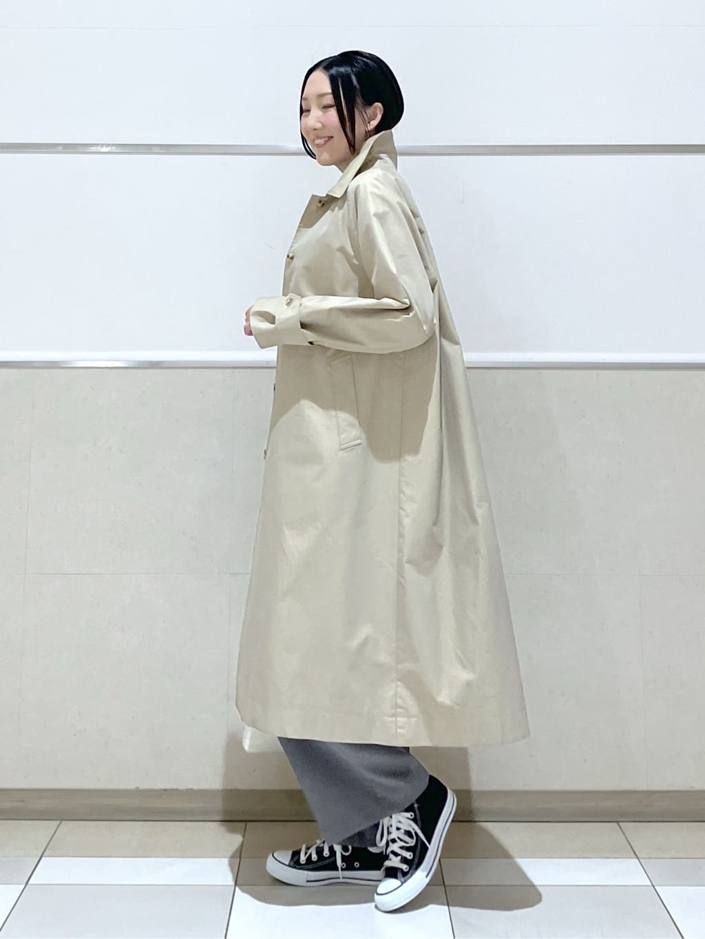 eriko さんの「Dessin｜シャンブレースプリングコート」を使ったコーディネート