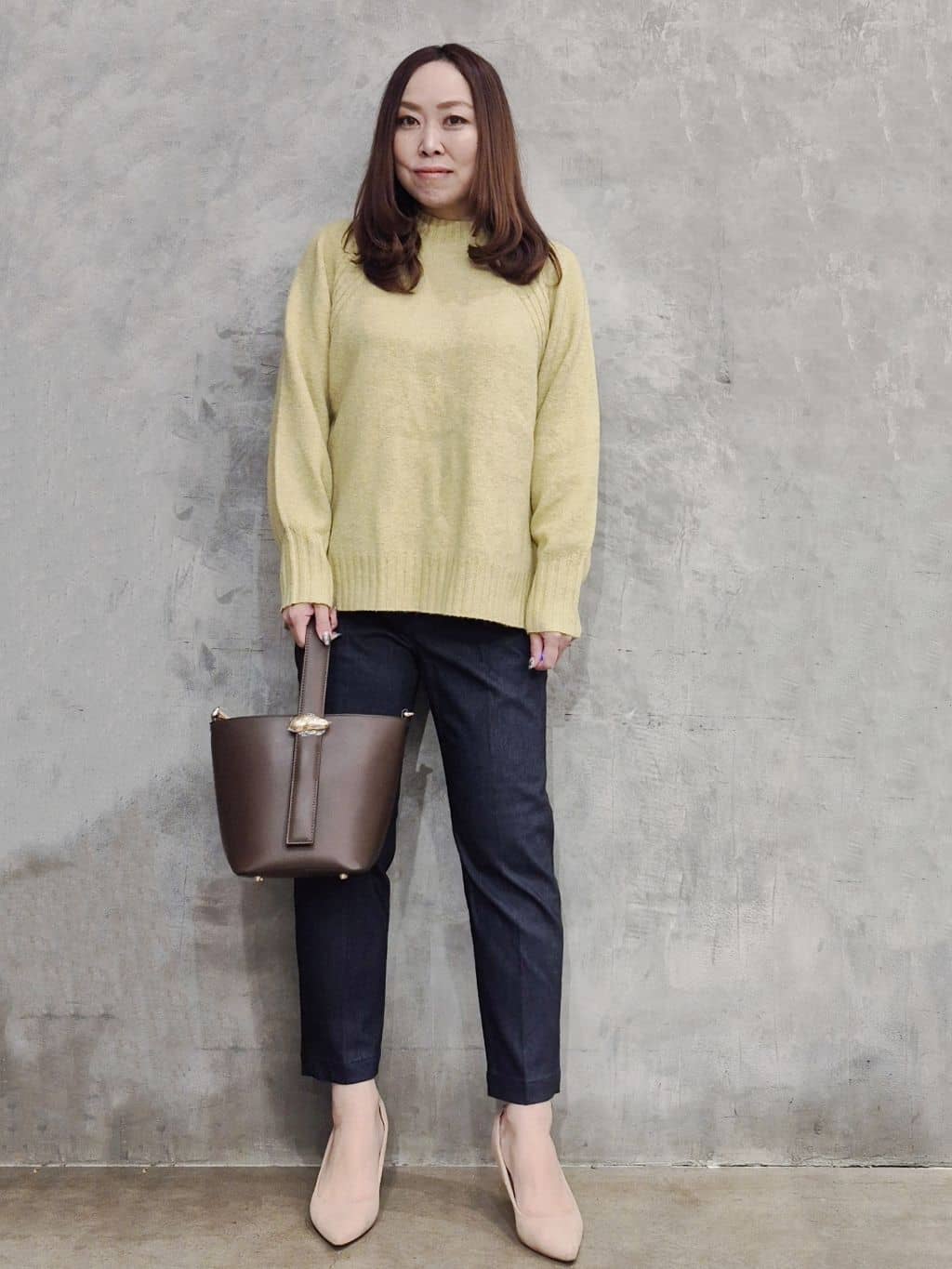 ひさえさんの「THE SHOP TK｜クラシカルな装い ウールライクスタンドカラーコート」を使ったコーディネート