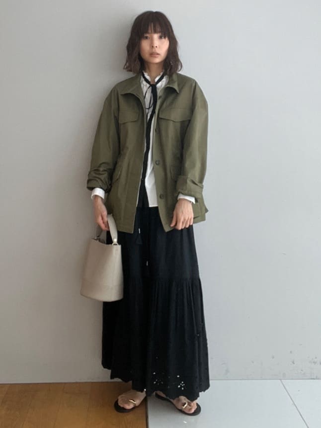 misaさんの「DRESSTERIOR｜【ウォッシャブル】コンパクトコットンミリタリーブルゾン」を使ったコーディネート