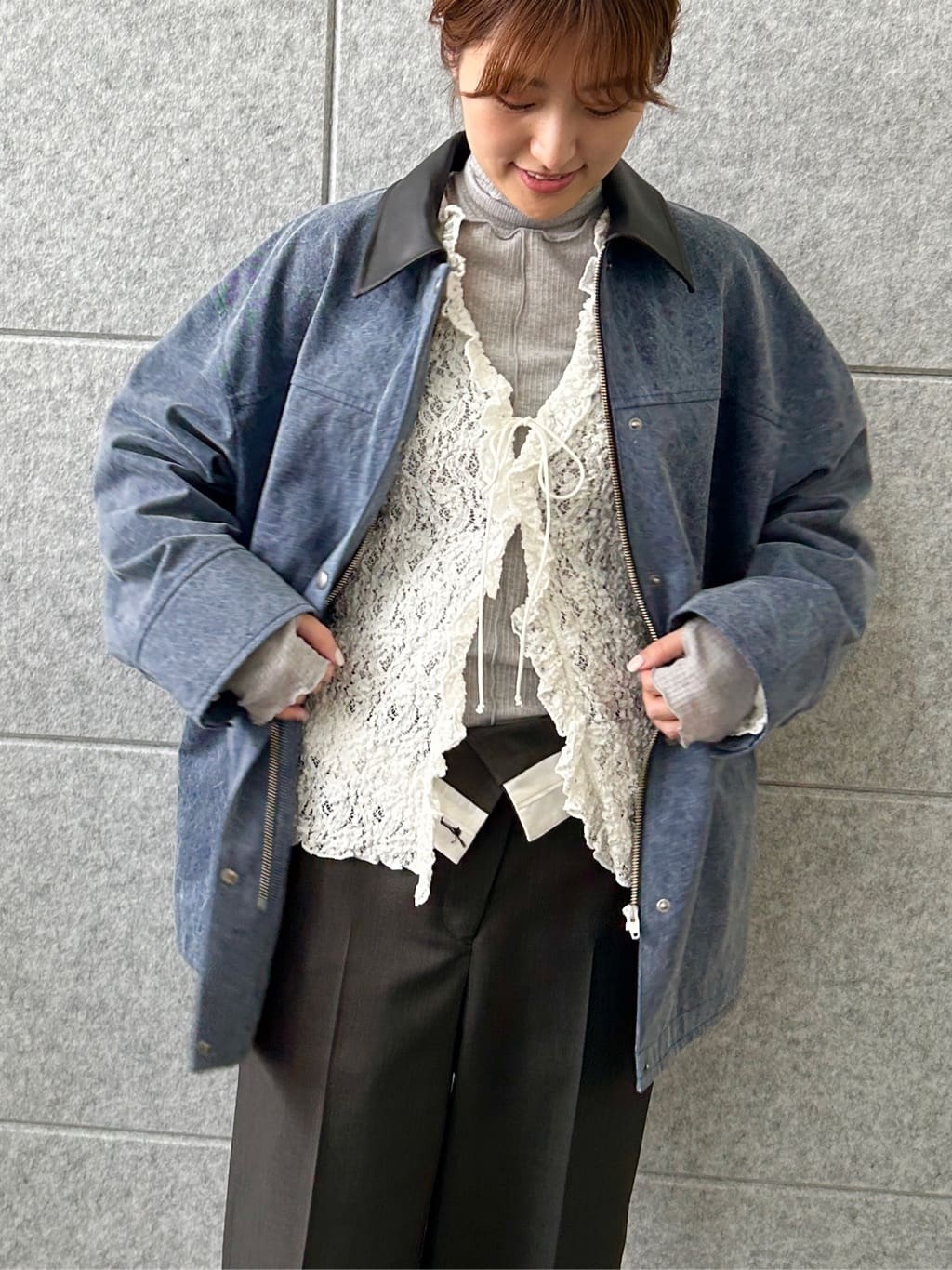 harunaさんの「CODE A｜【Re】fluffy lace blouse」を使ったコーディネート