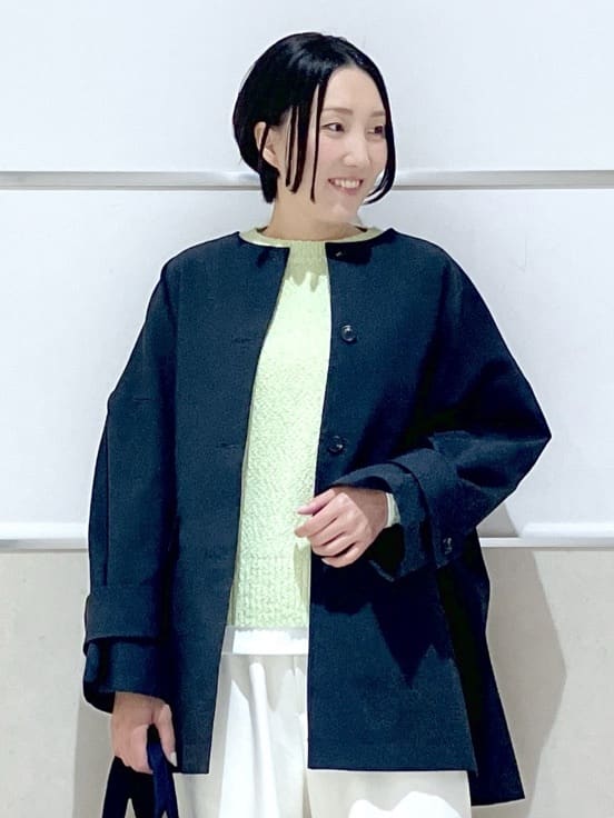 eriko さんの「Dessin｜【花粉ガード/撥水加工/洗える】クルーネックスプリングコート」を使ったコーディネート