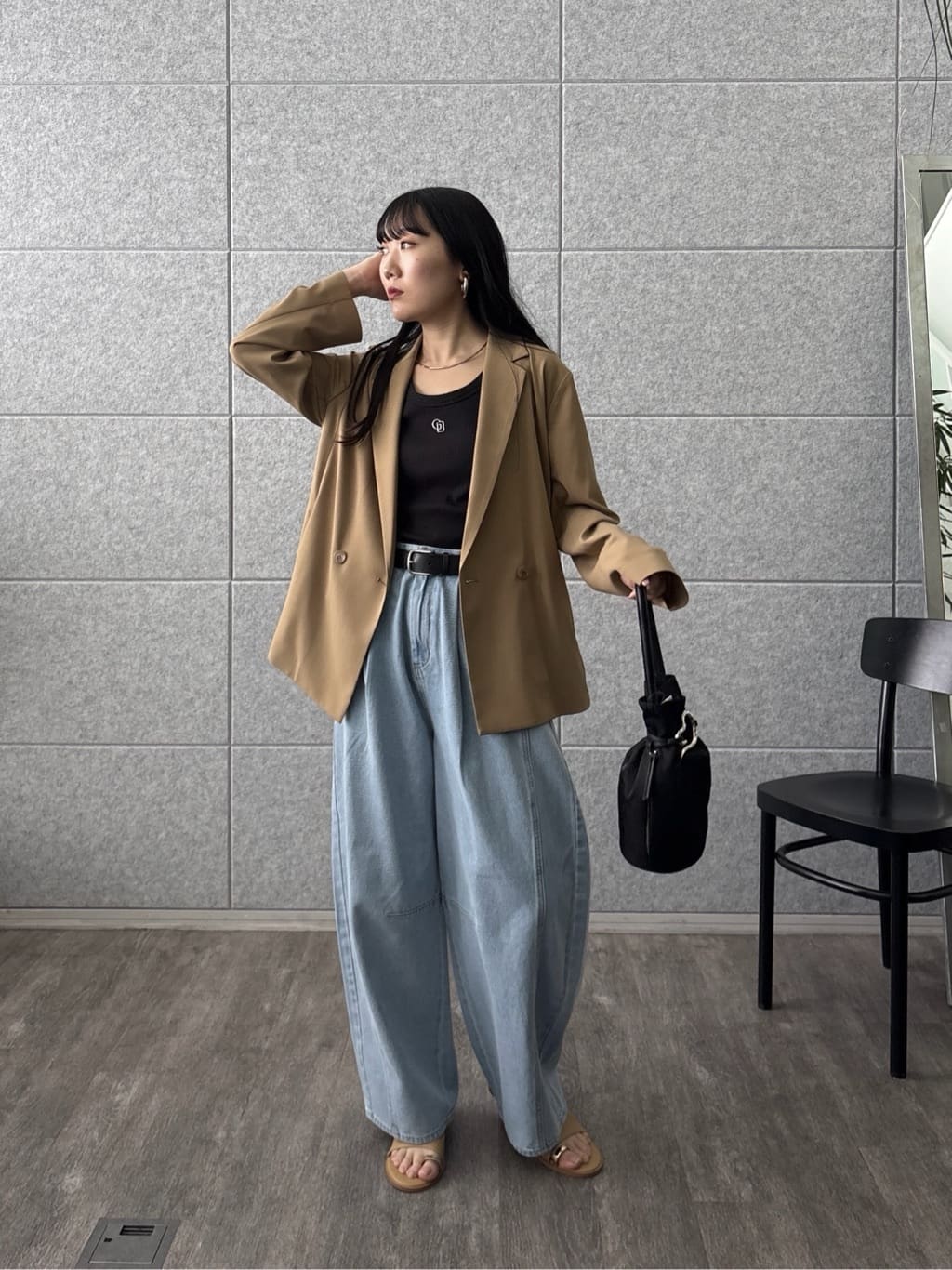 rinaさんの「INDIVI｜Comfy SET UP｜ダブルブレストイージージャケット【セットアップ対応／通勤／カセット服／接触」を使ったコーディネート
