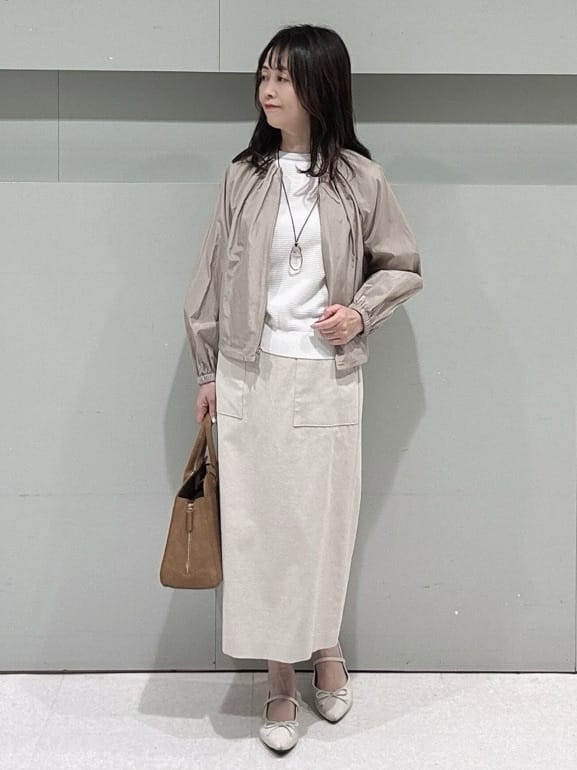 makiさんの「UNTITLED｜◆【セットアップ可/はっ水】シャイニータイプライターブルゾン」を使ったコーディネート