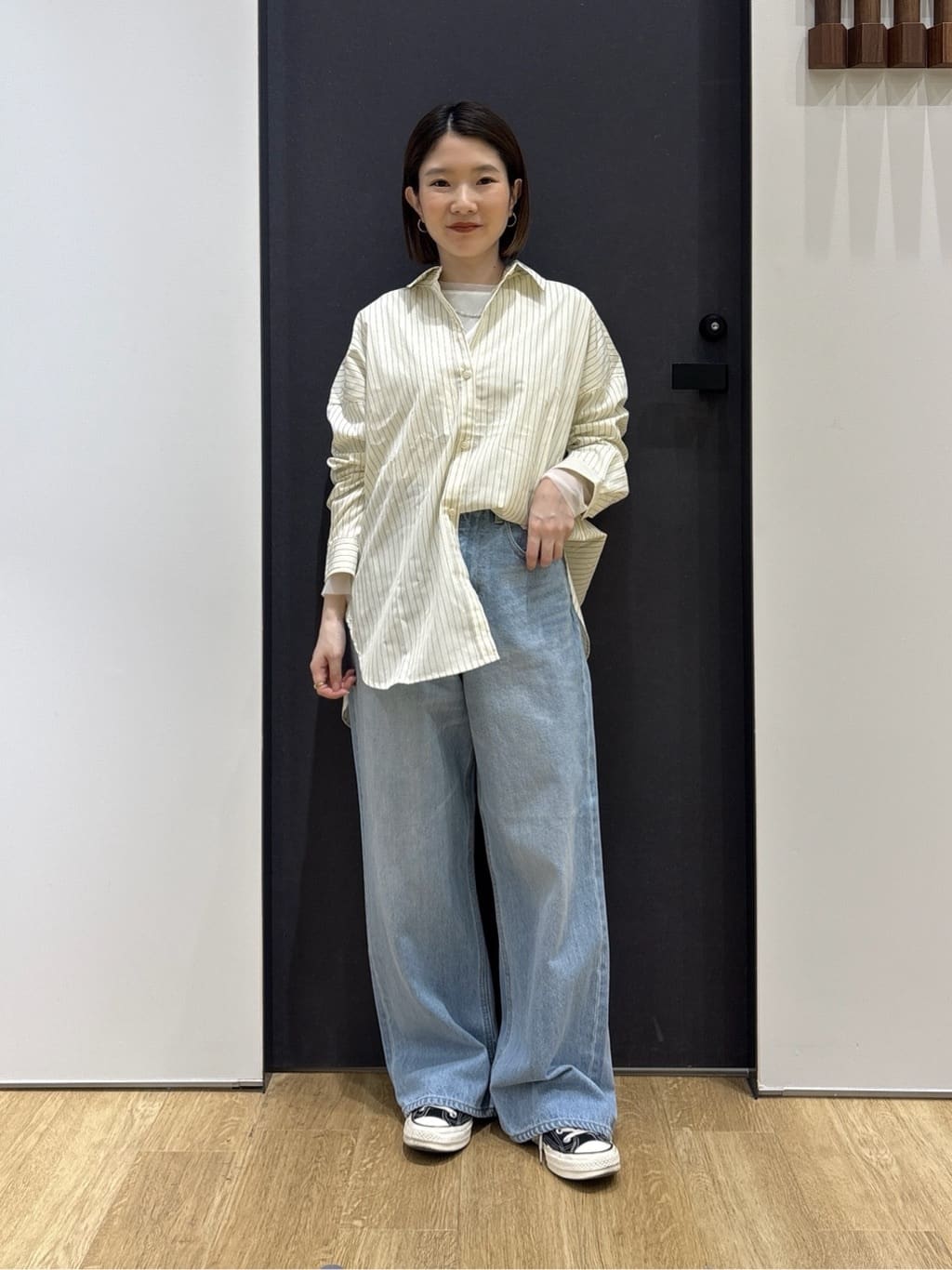 risaさんの「Dessin｜【洗える】バックボタンオーバーシャツ」を使ったコーディネート