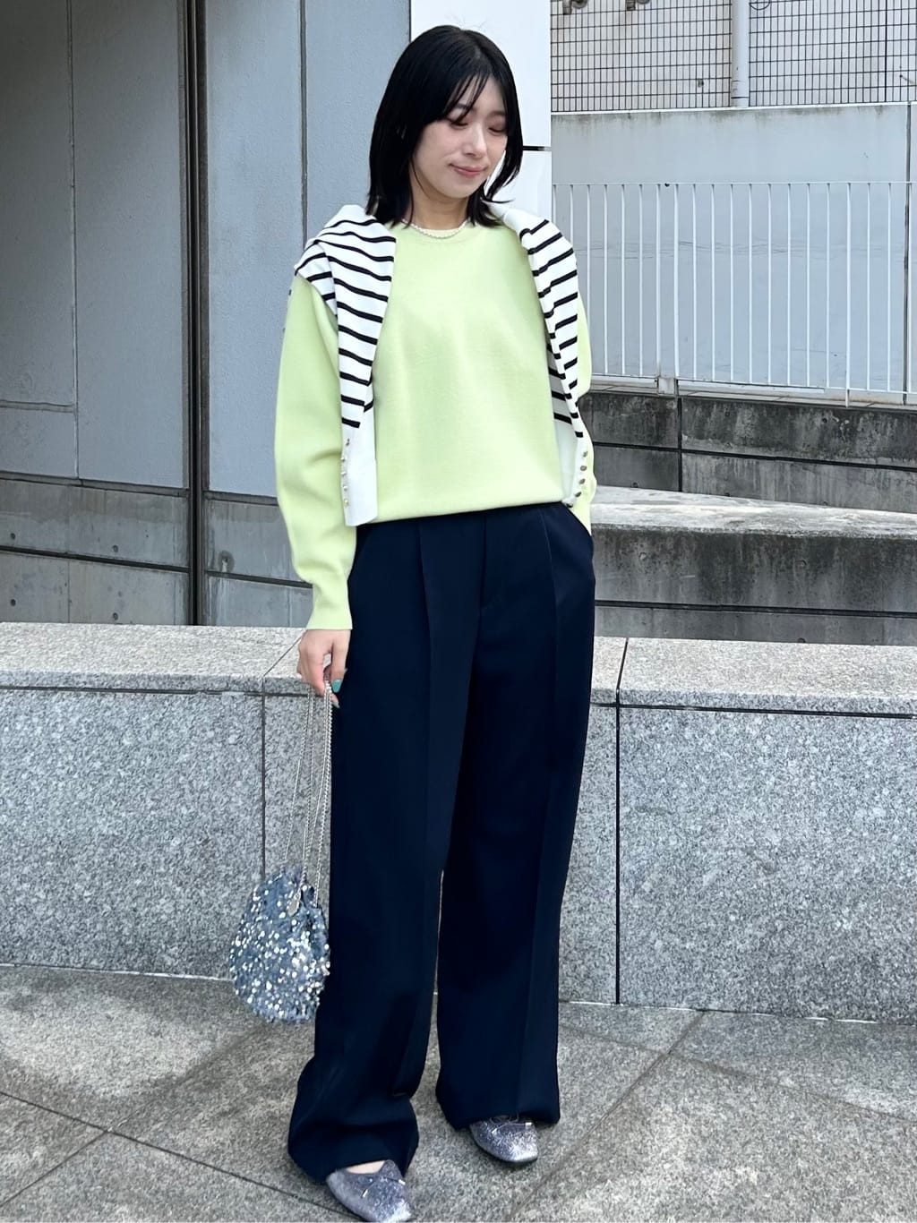 RINAさんの「OPAQUE.CLIP｜スウェットライクニット【洗濯機OK】」を使ったコーディネート