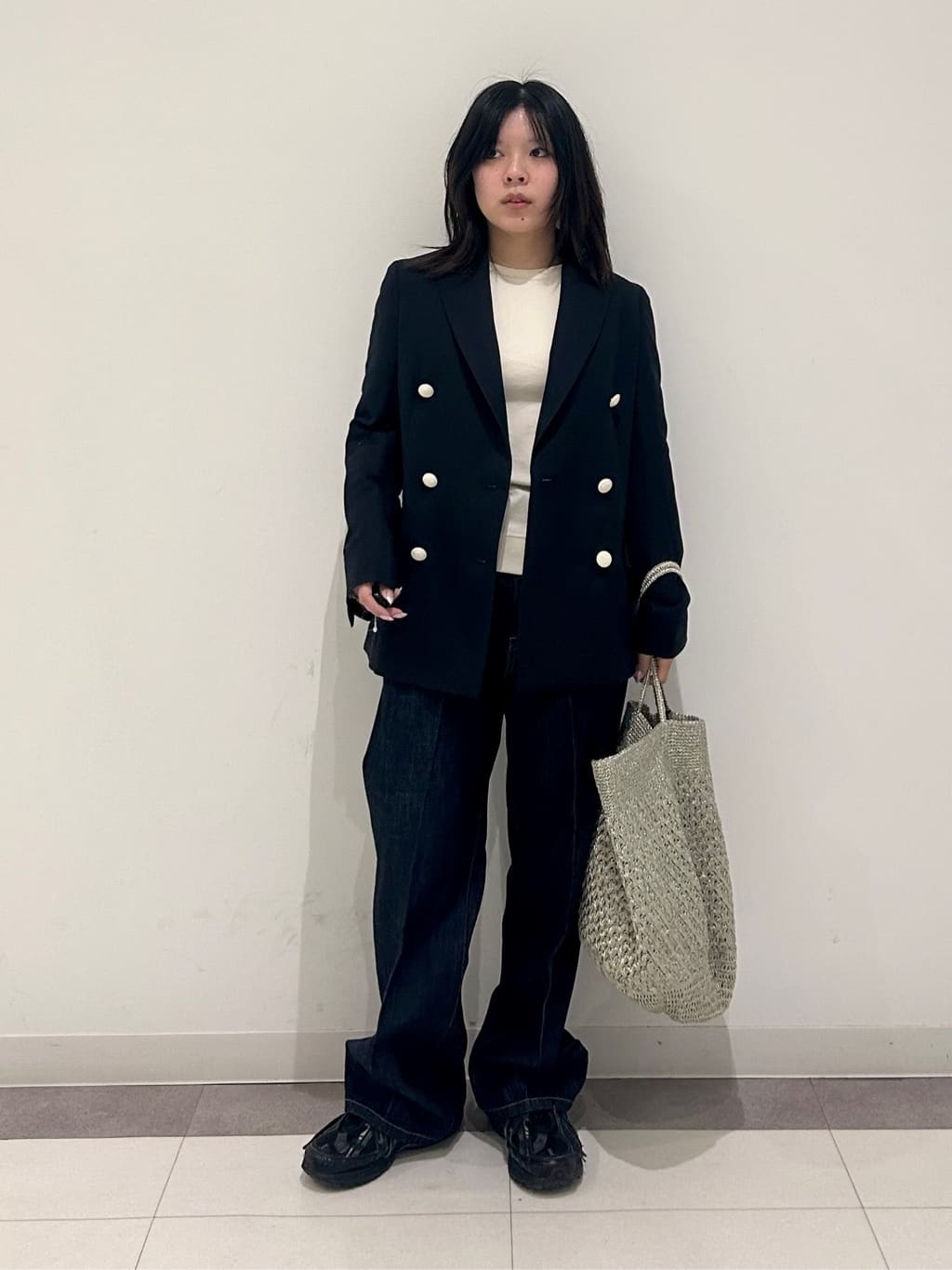とりみさんの「DRESSTERIOR｜【セットアップ可】リネンブレンドダブルブレストジャケット」を使ったコーディネート