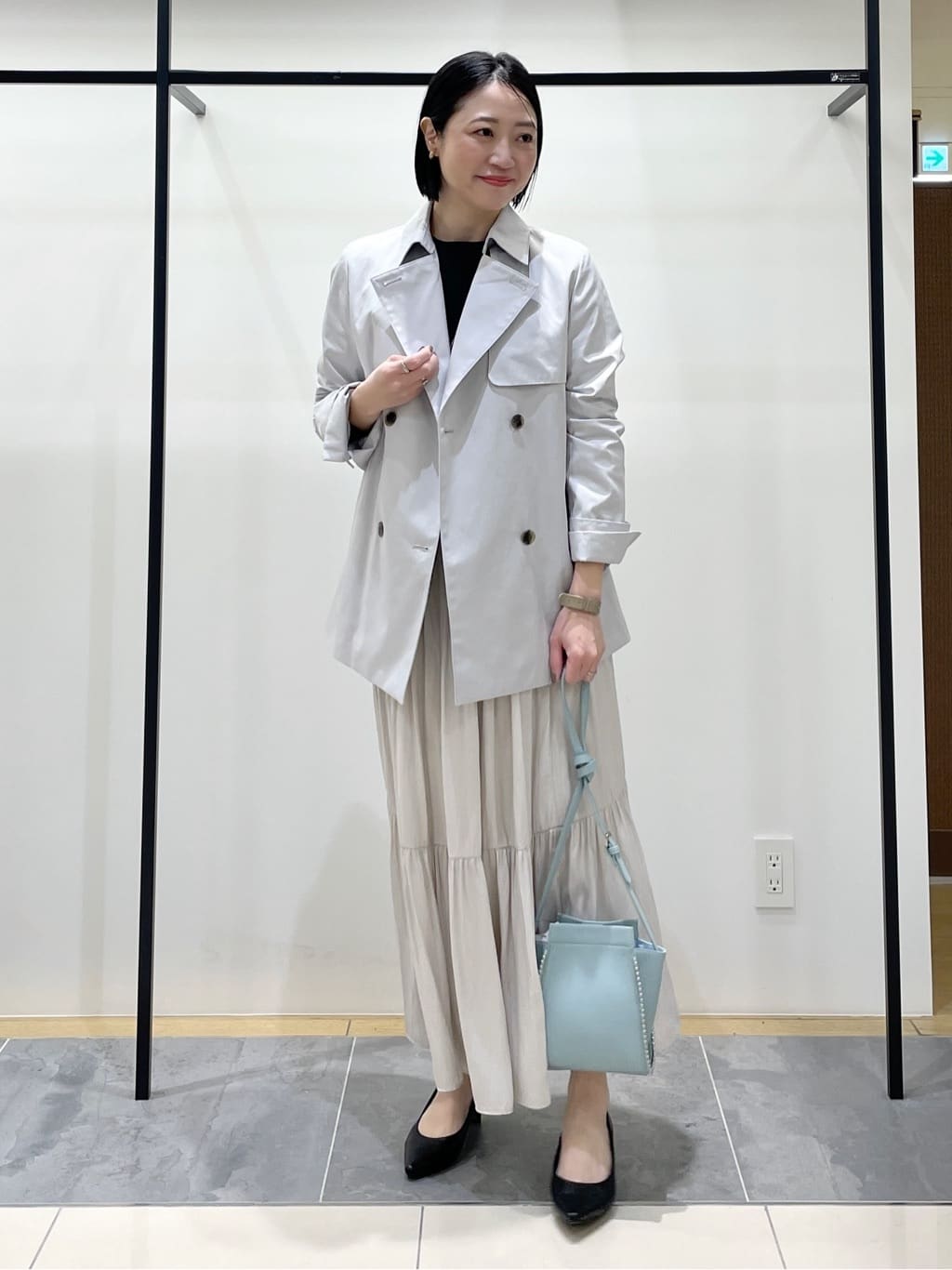 shihoさんの「INDIVI｜【洗える／華やか】袖プリーツニット」を使ったコーディネート