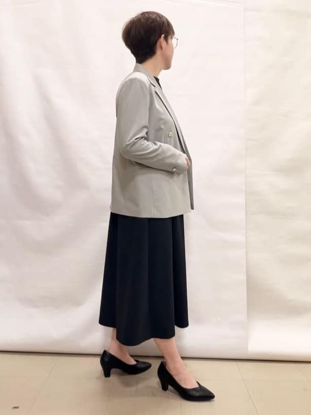なっちゃんさんの「SHOO･LA･RUE｜【セットアップ可/S-LL/洗濯機可】マニッシュに決まる ダブルブレストジャケット」を使ったコーディネート