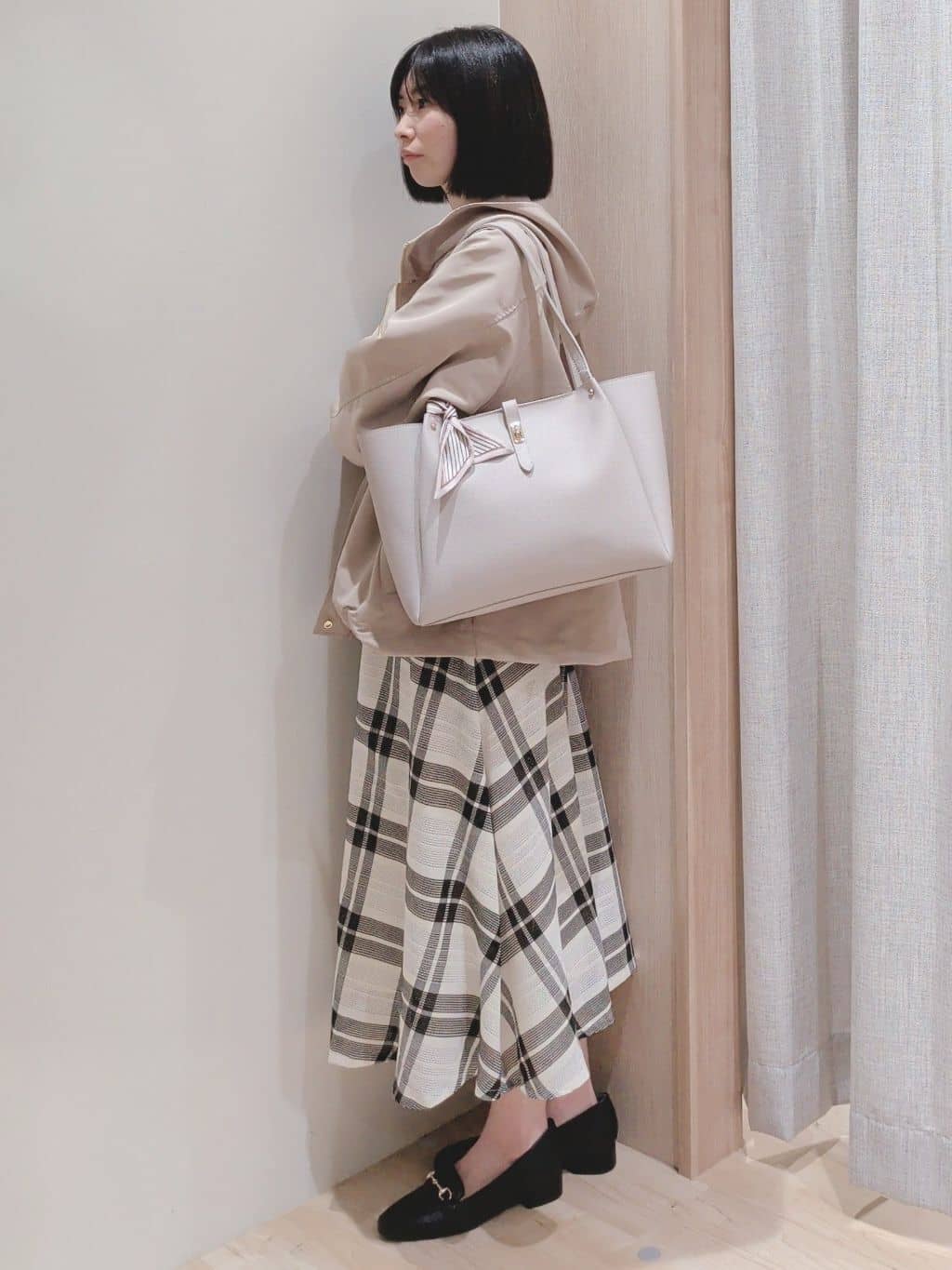 Yuiさんの「grove｜高評価！【洗濯機OK】ベーシックニット【毛玉軽減】」を使ったコーディネート