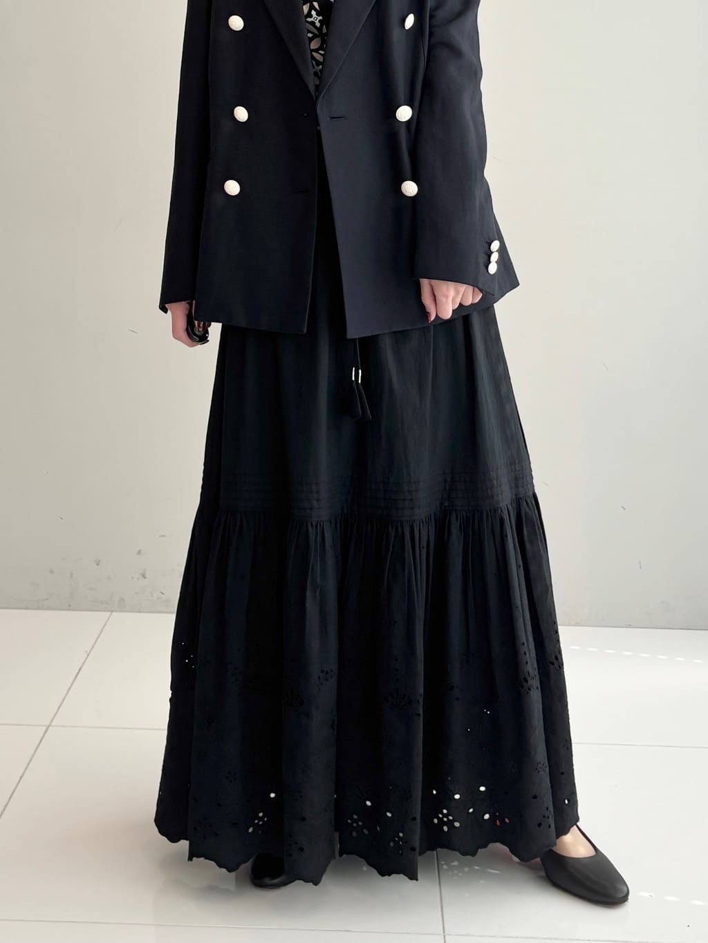 清水夏姫さんの「DRESSTERIOR｜【セットアップ可】リネンブレンドダブルブレストジャケット」を使ったコーディネート