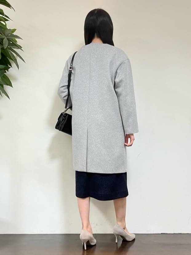 カレンさんの「UNTITLED｜【洗える/ストレッチ】ツイードジャージワンピース」を使ったコーディネート