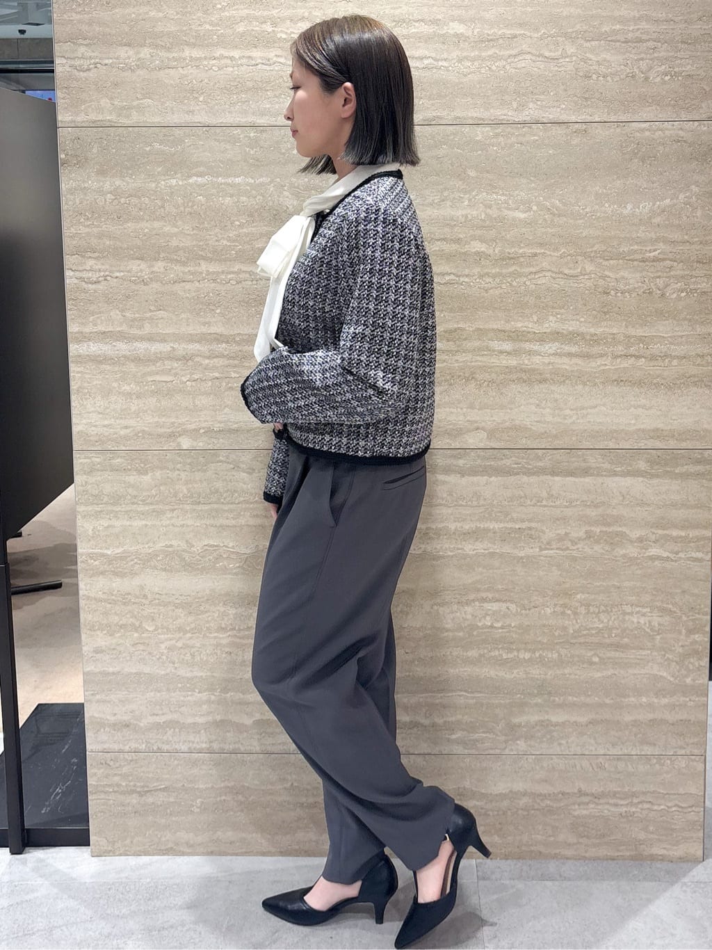ふうかさんの「index｜ファンシーツイードノーカラージャケット【洗える】」を使ったコーディネート