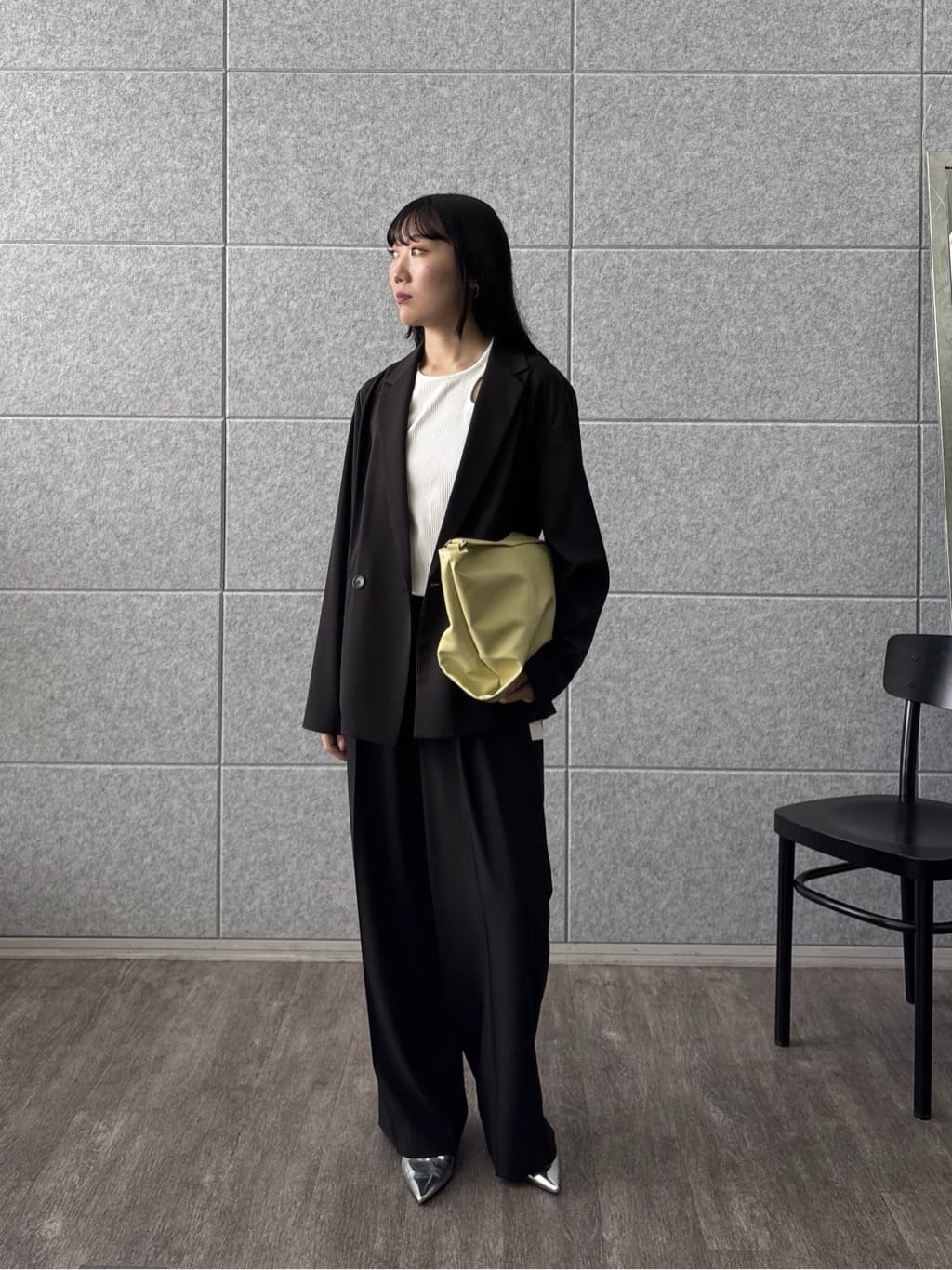 rinaさんの「INDIVI｜Comfy SET UP｜ダブルブレストイージージャケット【セットアップ対応／通勤／カセット服／接触」を使ったコーディネート