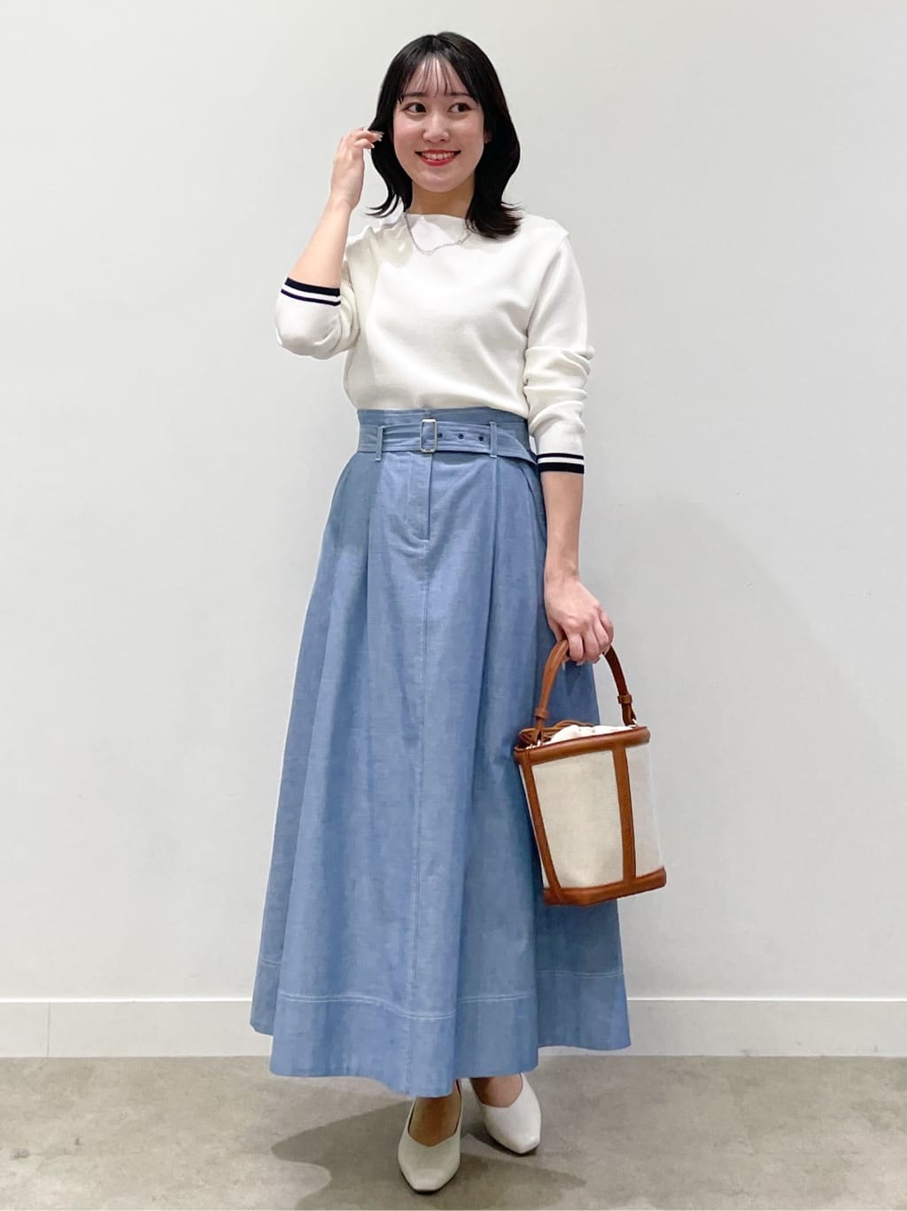 yukariさんの「Reflect｜ダンガリータックフレアスカート」を使ったコーディネート