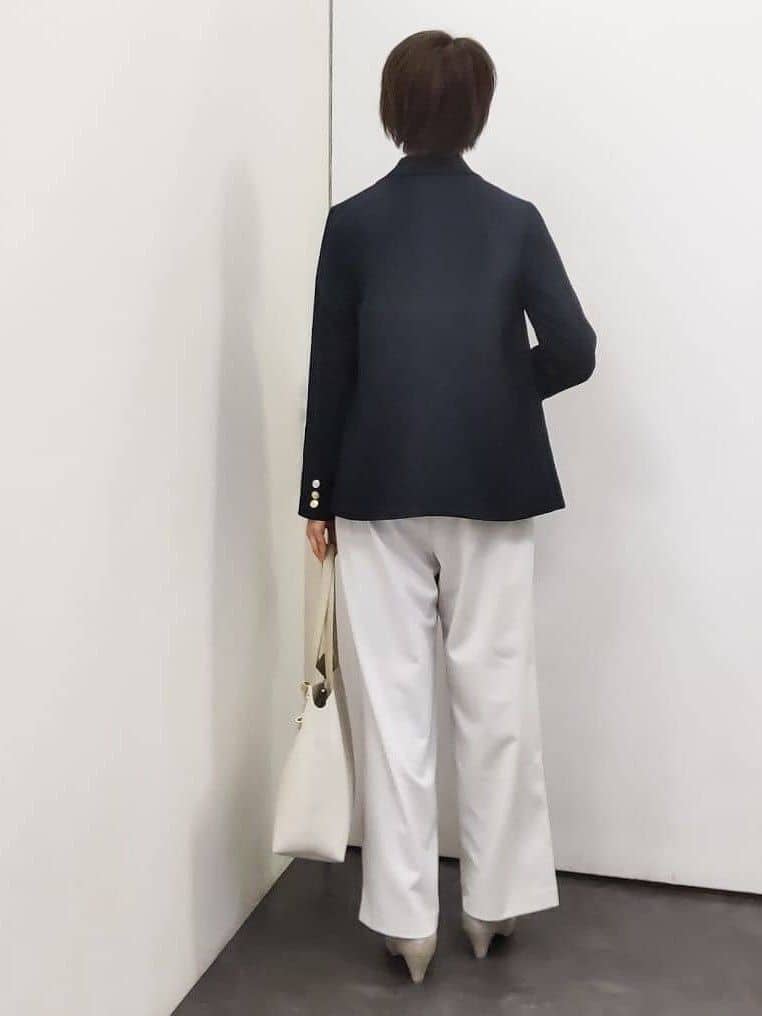 やまちゃんさんの「grove｜【マシンウォッシュ/防シワ】ダブルテーラードジャケット【着回しカセット】」を使ったコーディネート