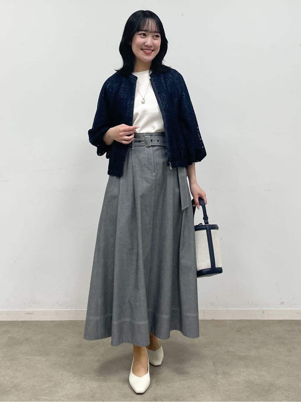 yukariさんの「Reflect｜透かしスリーブデザインハイゲージニット」を使ったコーディネート