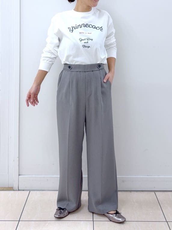 Osawaさんの「Dessin｜【洗える】バルーンスリーブバンドカラーシャツ」を使ったコーディネート