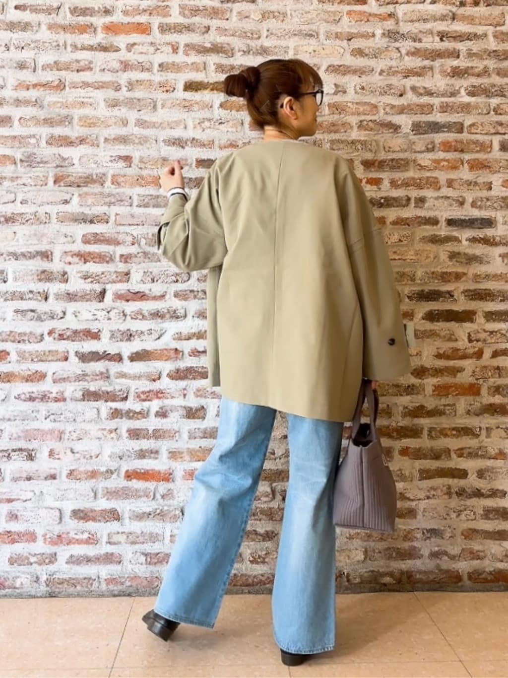 Yasucoさんの「Dessin｜【花粉ガード/撥水加工/洗える】クルーネックスプリングコート」を使ったコーディネート