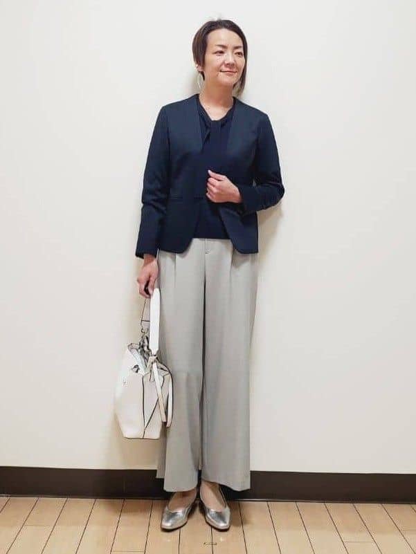 yuuさんの「Reflect｜【SS-4Lサイズ／UVカット／接触冷感】匠ジャケット／ノーカラー」を使ったコーディネート