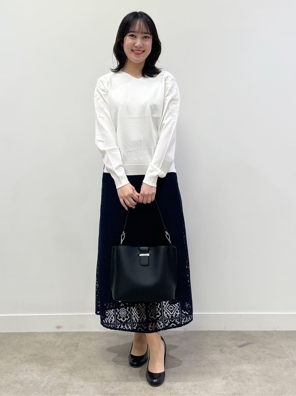 yukariさんの「Reflect｜レースデザインスリーブニットプルオーバー」を使ったコーディネート