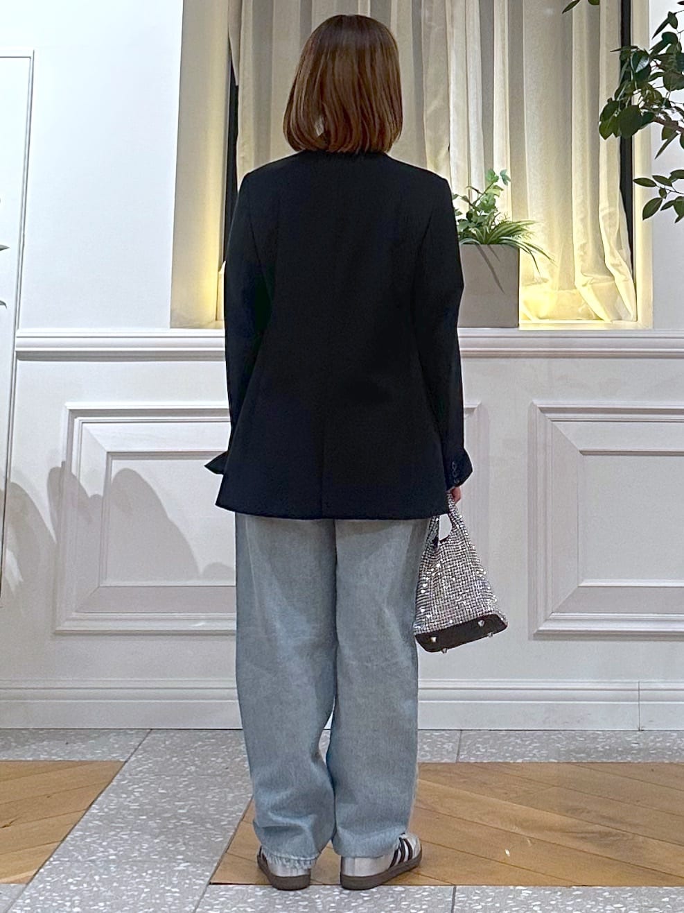 なべこさんの「DRESSTERIOR｜◆【セットアップ可】ピークドダブルライトストレッチジャケット」を使ったコーディネート