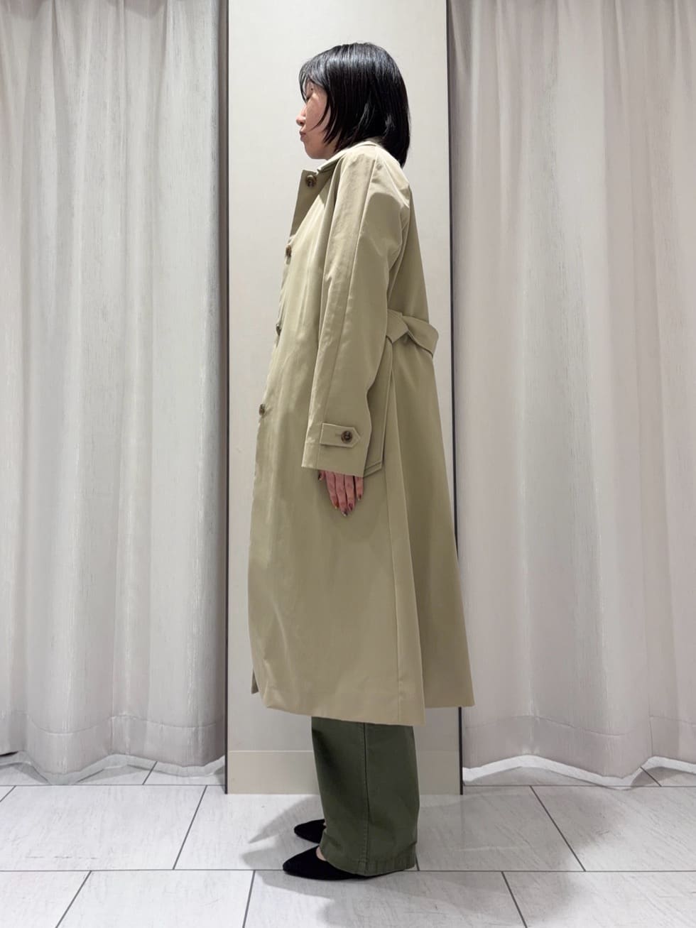 わたなべさんの「UNTITLED｜◆【はっ水/洗える】タスランステンカラーコート」を使ったコーディネート