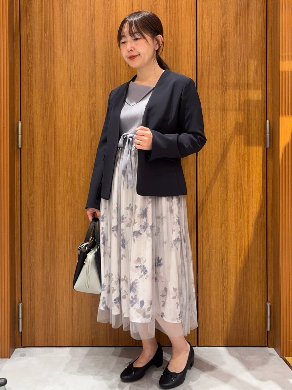 アスカさんの「index｜ドッキングニットワンピース【洗濯機OK／抗ピル】」を使ったコーディネート
