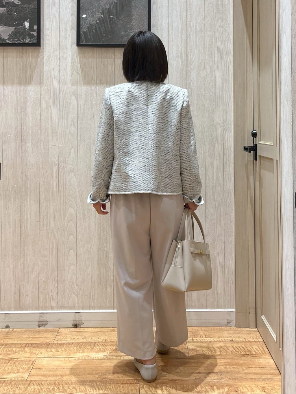 shirayuuuさんの「SHOO･LA･RUE｜【S-3L】オンとオフで印象が変わる ライトツイードジャケット」を使ったコーディネート