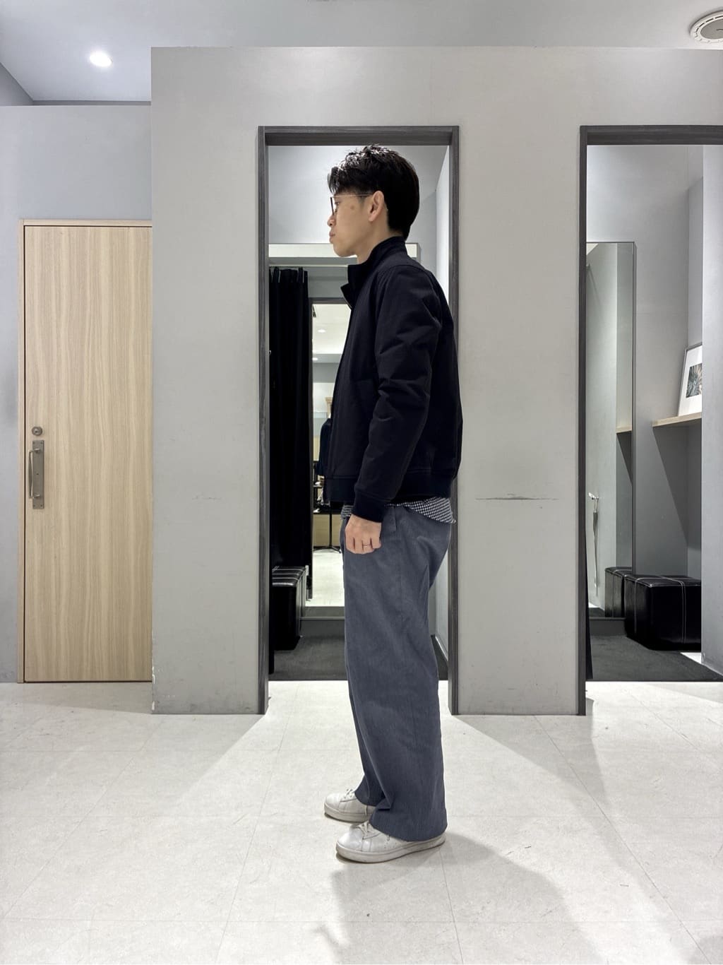 わいずみさんの「TAKEO KIKUCHI｜スタンドカラー ショート リブ ブルゾン」を使ったコーディネート