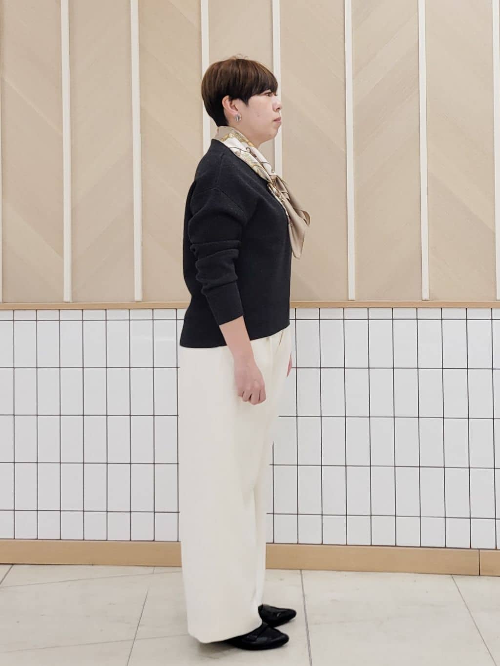 tomoさんの「COUP DE CHANCE｜【手洗い可】ラメ混ニットトップス」を使ったコーディネート
