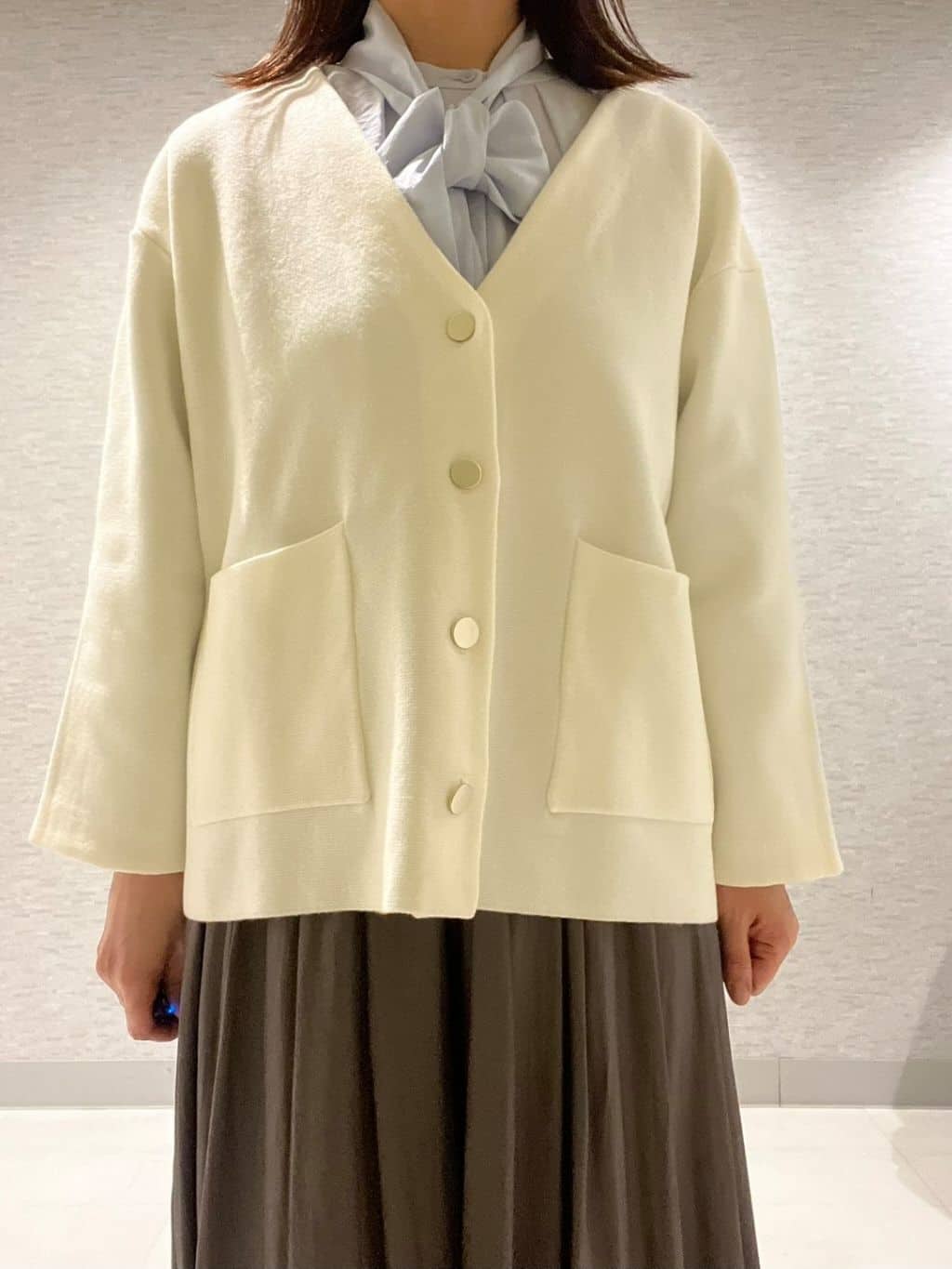 marikoさんの「Reflect｜【着回し力◎】ジャケット風ニットカーディガン」を使ったコーディネート