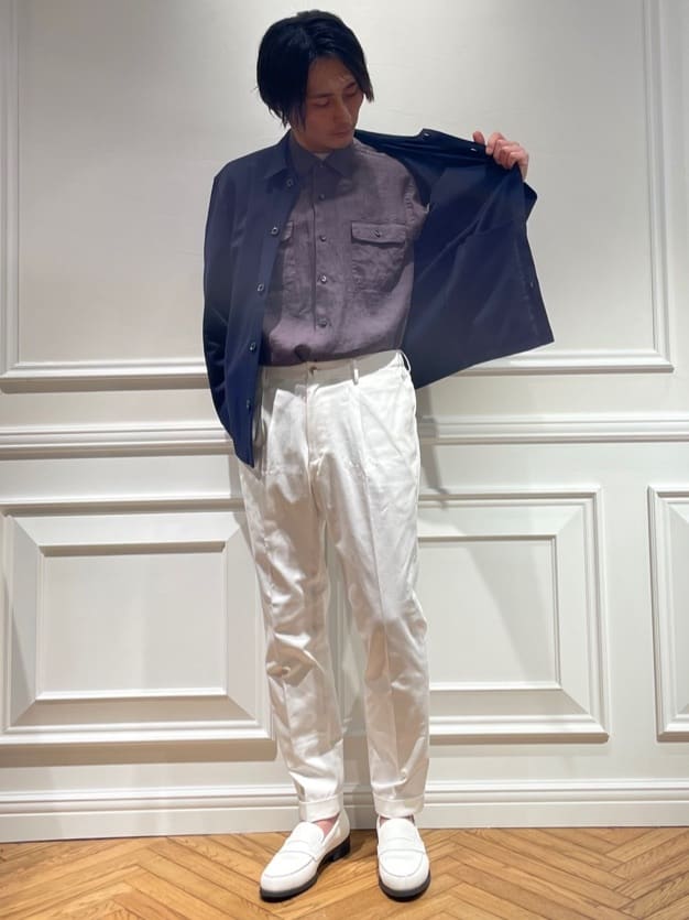 橋本さんの「DRESSTERIOR｜【接触冷感/UVカット/抗菌防臭/しわ防止】クールデオドラント ジャージシャツ」を使ったコーディネート