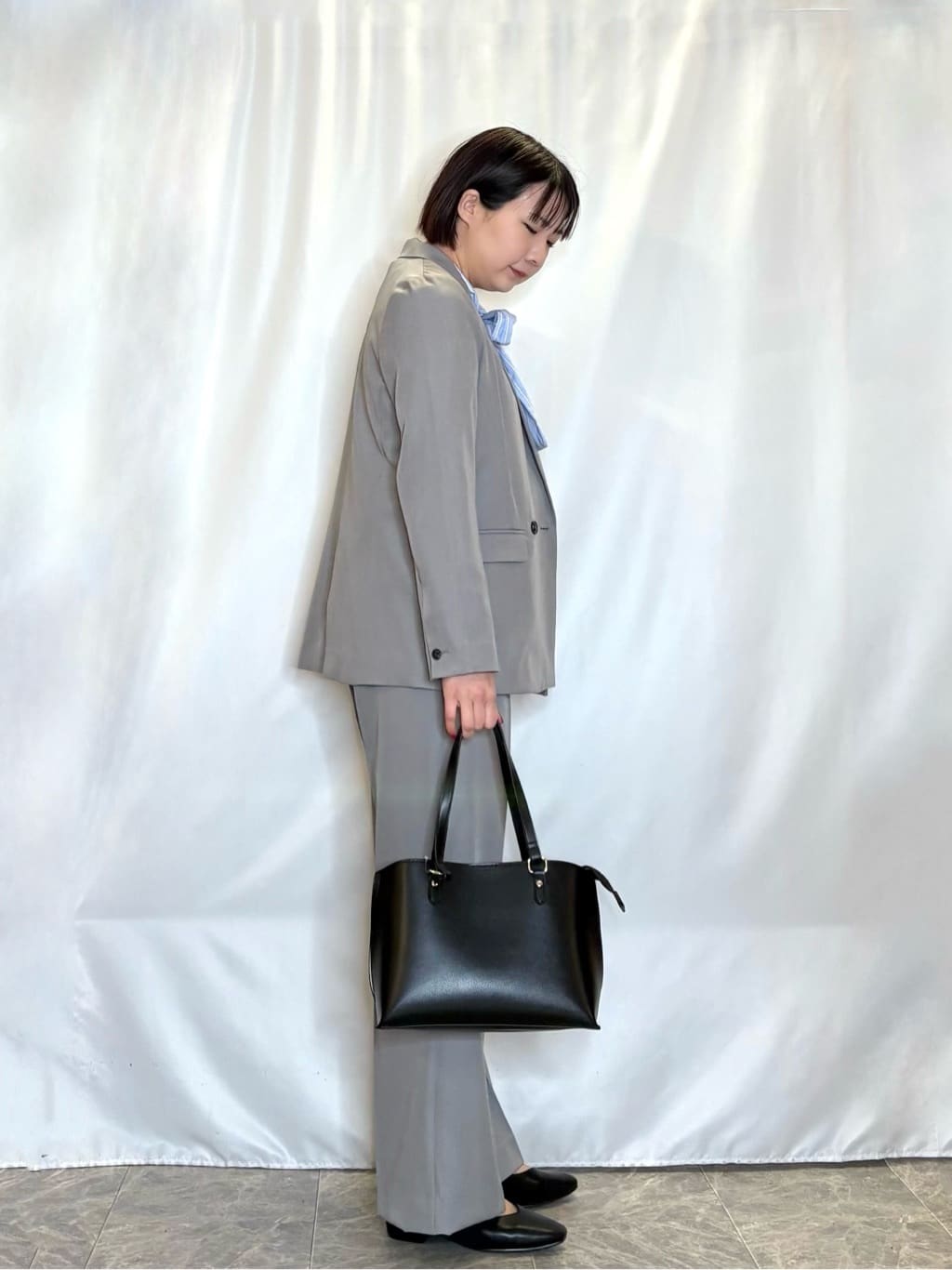 ネリさんの「SHOO･LA･RUE｜【洗濯機可/イージーケア/UV】オンオフ使える　ゆったりダブルジャケット」を使ったコーディネート