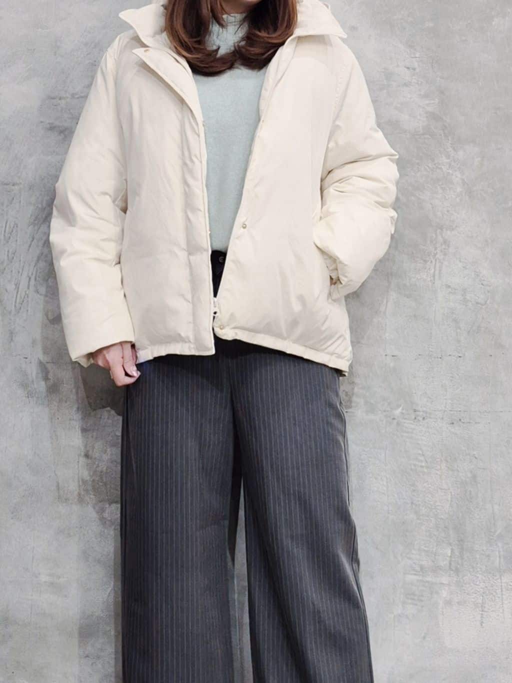 ひさえさんの「THE SHOP TK｜【ぎゅっとされているような暖かさ】撥水中綿ブルゾン」を使ったコーディネート