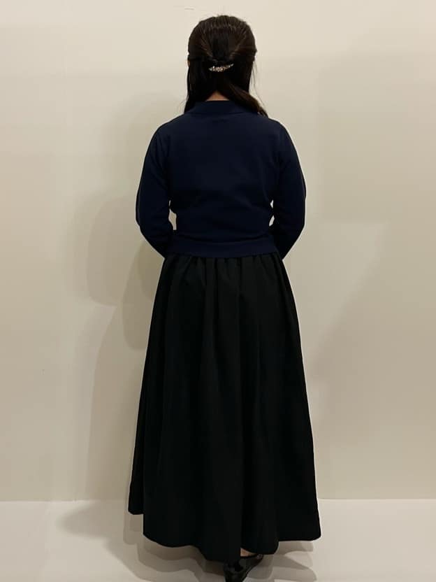 ちゃこさんの「OPAQUE.CLIP｜ポロ襟ニットドッキングフレアワンピース【洗濯機OK】」を使ったコーディネート