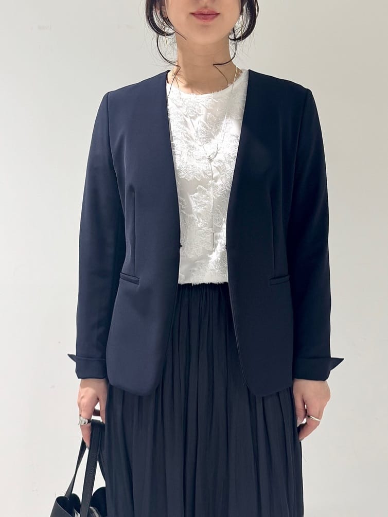 そんさんの「INDIVI｜【通勤スーツ／洗える】ストレッチカラーレスジャケット」を使ったコーディネート