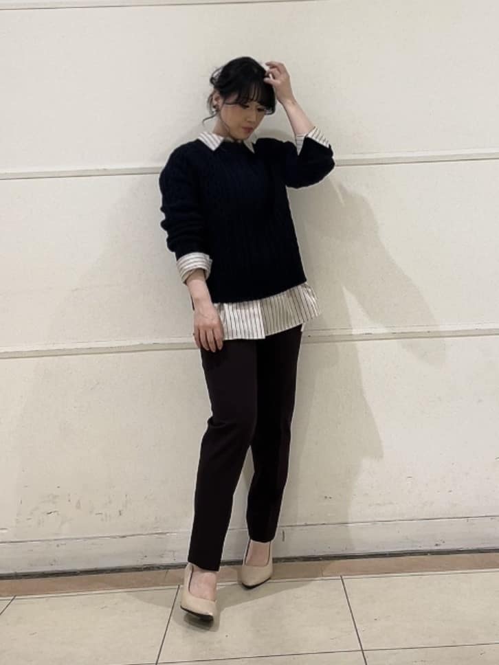 watanabeさんの「UNTITLED｜【洗える】スポンディッシュ ケーブル柄ニット」を使ったコーディネート