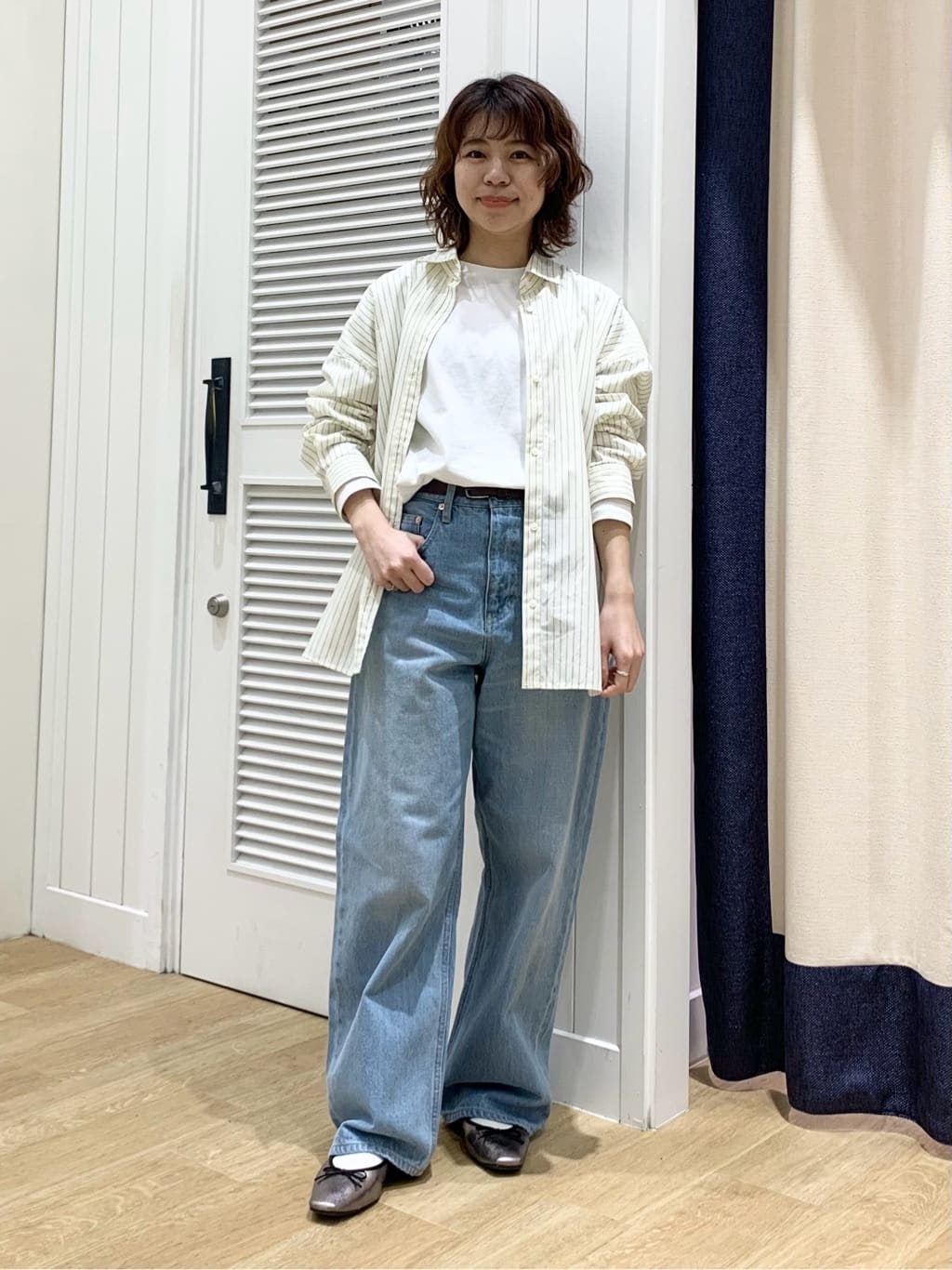 IMARIさんの「Dessin｜【洗える】バックボタンオーバーシャツ」を使ったコーディネート