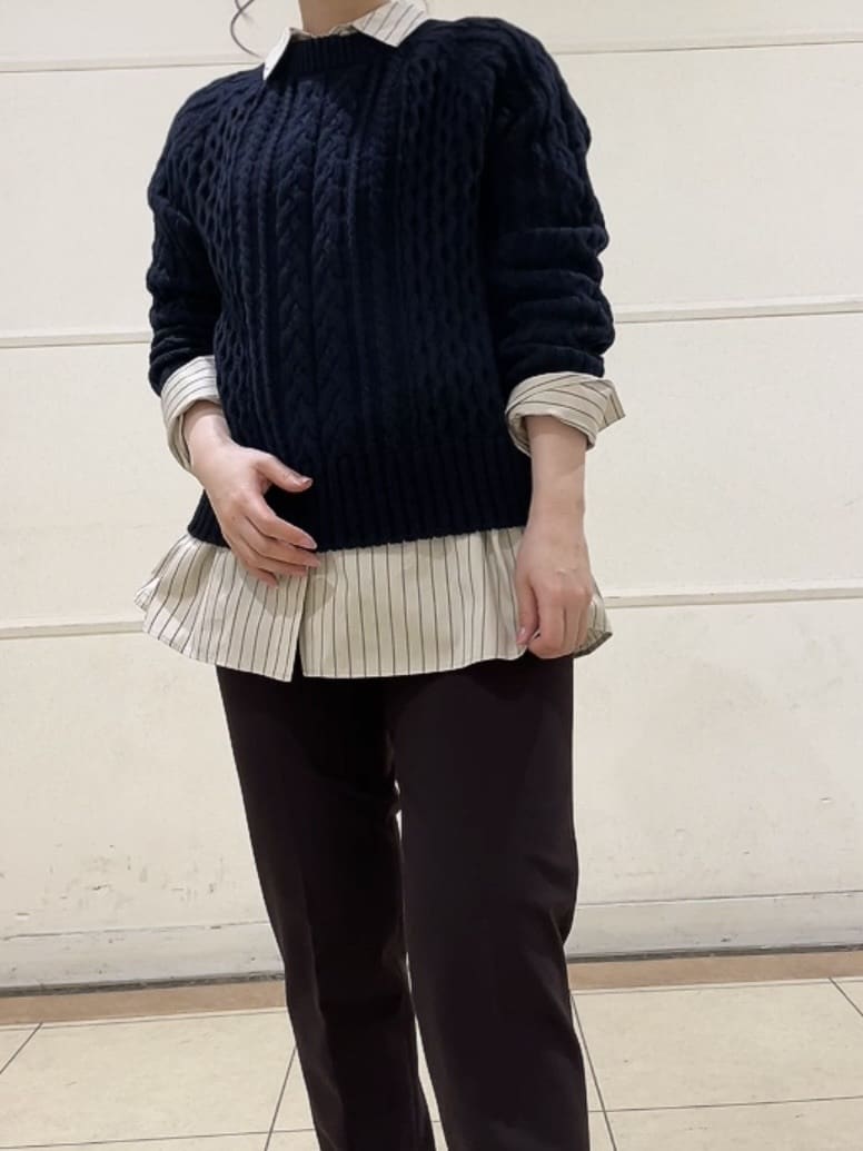 watanabeさんの「UNTITLED｜【洗える】スポンディッシュ ケーブル柄ニット」を使ったコーディネート