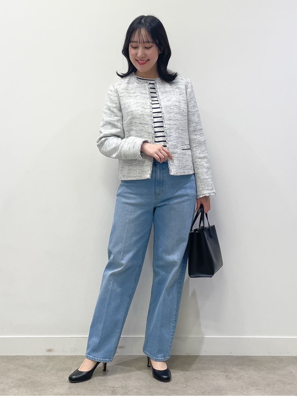 yukariさんの「Dessin｜ツイードクルーネックジャケット」を使ったコーディネート