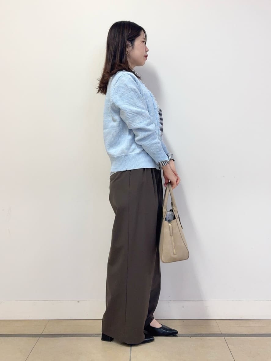 asamiさんの「UNTITLED｜【洗える/ウエスト後ろゴム】ウール混　タックワイドパンツ」を使ったコーディネート