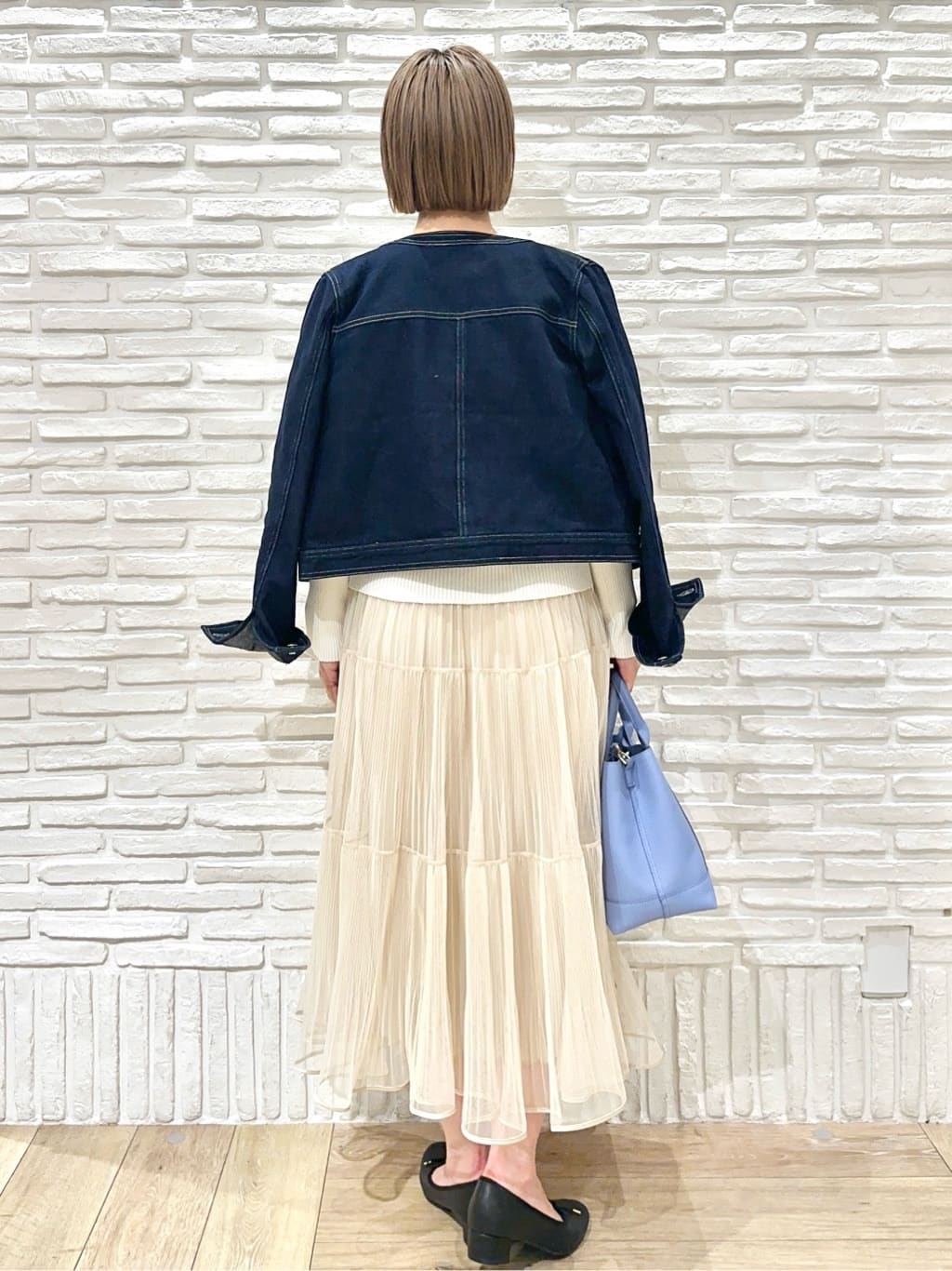 Hana...eさんの「index｜ミニマルノーカラーデニムジャケット【洗濯機OK】」を使ったコーディネート