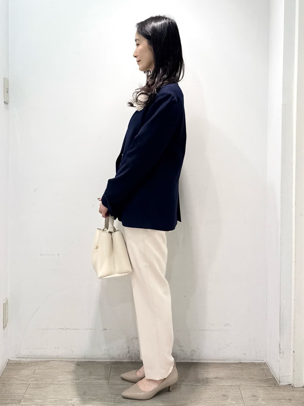yuicciさんの「OPAQUE.CLIP｜《通勤／セットアップ対応》 Vネックジャケット／ダブルクロス【洗濯機OK】」を使ったコーディネート