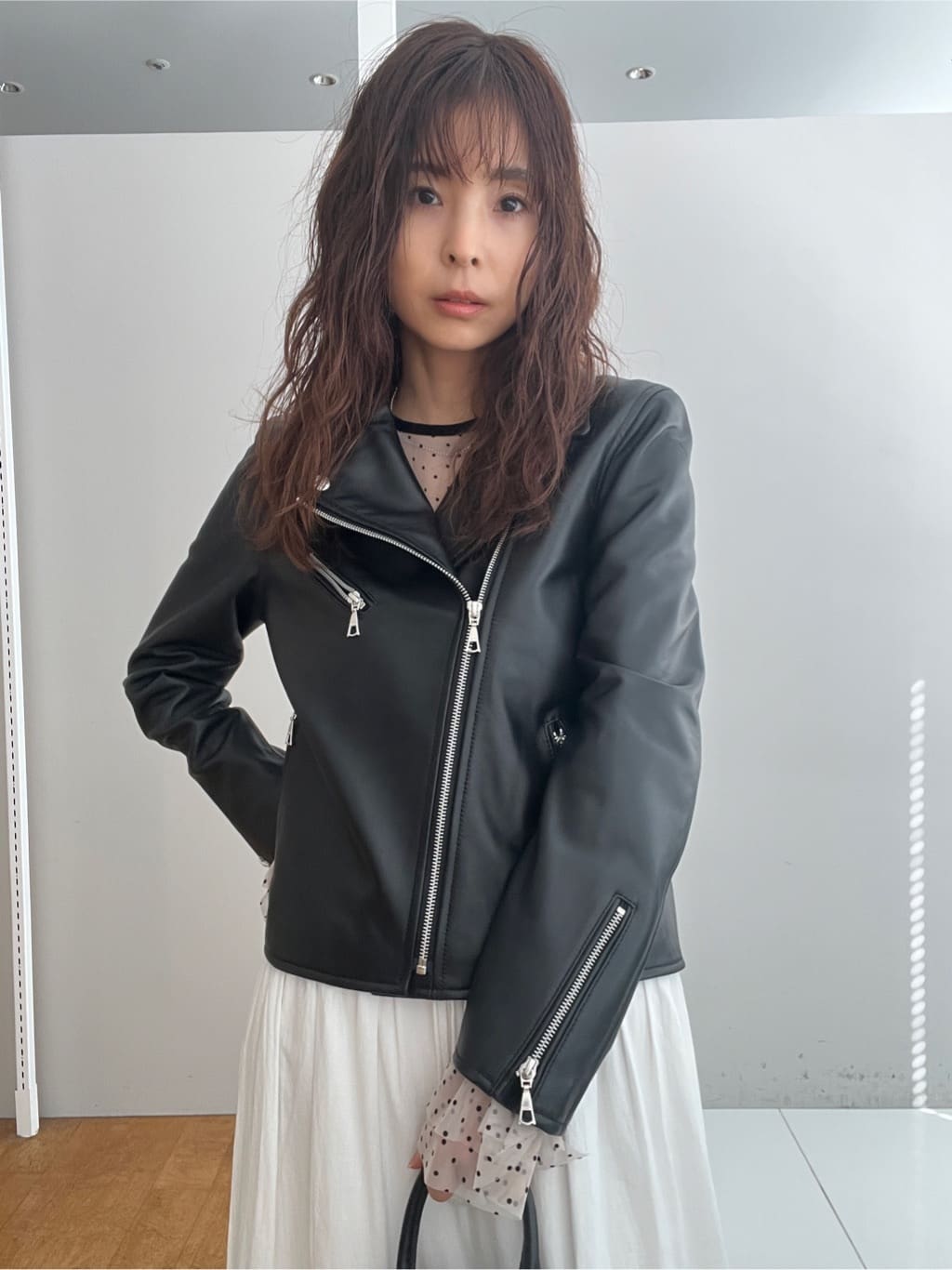 misaさんの「DRESSTERIOR｜【本革】レザーダブルライダース」を使ったコーディネート