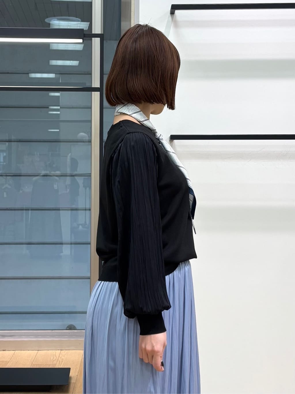 asamiさんの「INDIVI｜【洗える／華やか】袖プリーツニット」を使ったコーディネート