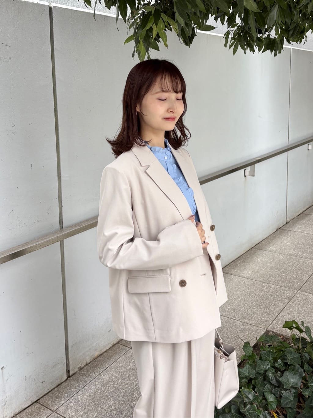 みさかさんの「index｜ダブルブレストジャケット／セットアップ対応可【洗える／接触冷感／吸水速乾／防シワ／ストレッチ】」を使ったコーディネート