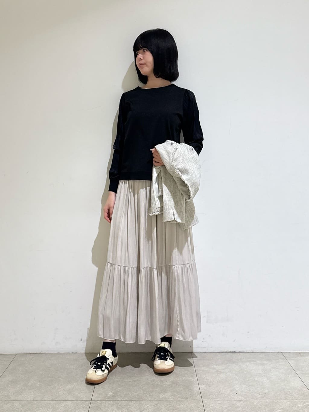 rinaさんの「INDIVI｜【軽量／SETUP可能】ストレッチツイードジャケット」を使ったコーディネート
